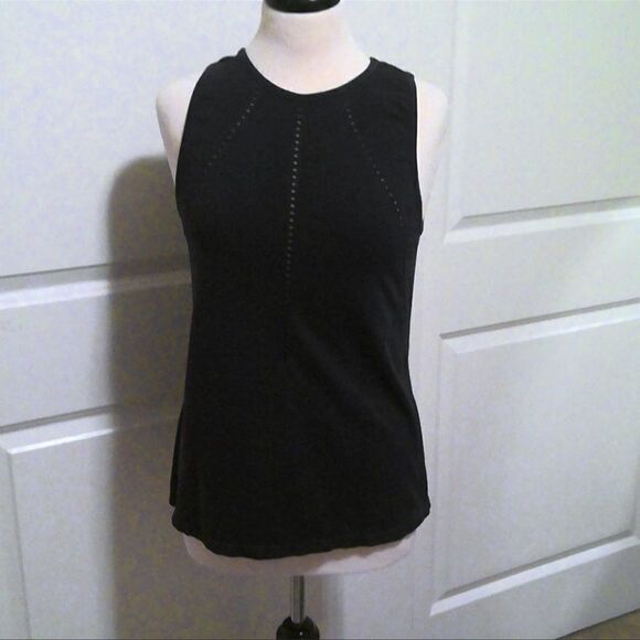Athleta Foothill Muscle Tank Top Black Split Back S - Picture 3 of 6